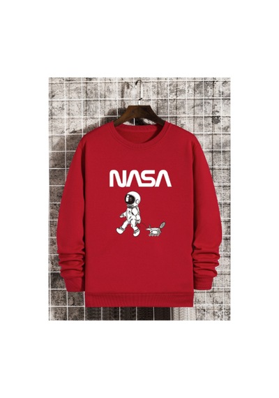 Magors Stıl-x Pamuklu Siyah, Kırmızı, Mavi, Beyaz Renklerde, Nasa Baskılı Oversıze Sweatshırt Kırmızı Magors Stıl-x Pamuklu Siyah, Kırmızı, Mavi, Beyaz Renklerde, Nasa Baskılı Oversıze Sweatshırt Kırmızı