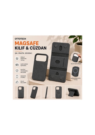 Magsafe Kılıflı Cüzdan Apple iPhone Uyumlu 16 Lacivert