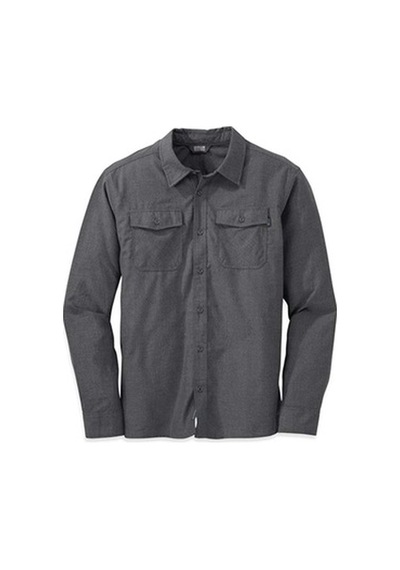 Or Men'S Gastown L/S Shirt Charcoal (471207141)