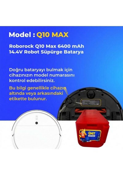 Roborock Q10 Max 6400 Mah 14.4v Robot Süpürge Batarya