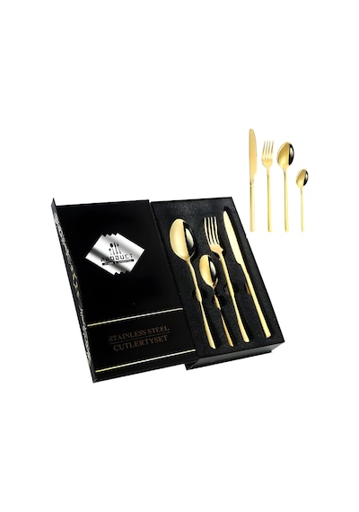 Tr 24 Parça 6 Kişilik Gold Çelik Yemek Kaşık Çatal Bıçak Set Cin739srx Diğer