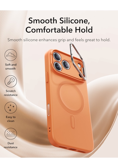 Esr Apple Uyumlu iPhone 17 Pro Max Stantlı ,cloud Soft Ve Kamera Kontrol Özellikli Manyetik Kılıf Turuncu Turuncu