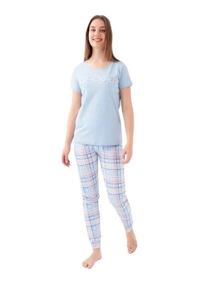 Pierre Cardin Pamuklu Lastikli Paça Kısa Kol Bayan Pijama Takım 001