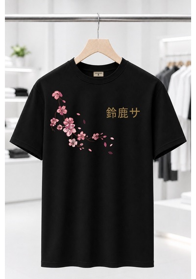 Bayloranzzo Suzuka %100 Pamuk Heavy Cotton Premium Kalite Unisex Tişört Siyah