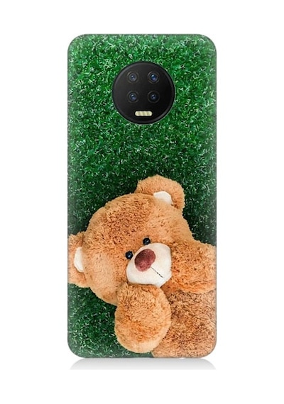 Infinix Note 7 Uyumlu Sevimli Kahverengi Ayı Desenli Silikon Kılıf