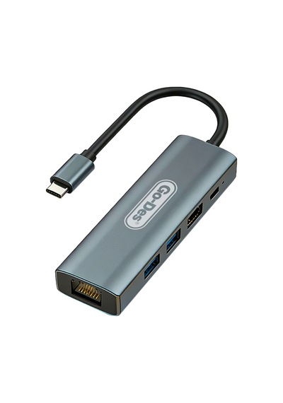 Go Des Gd-6873 Type-c To Hdtv 5in1 8k Dönüştürücü Adaptör Gri