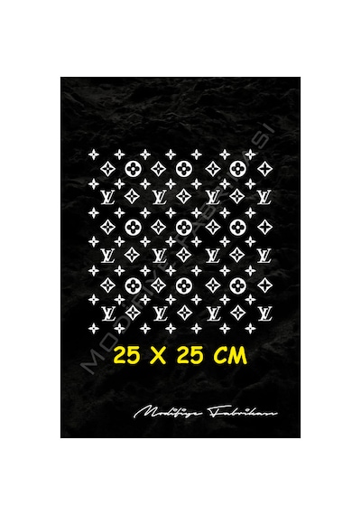 Lv Desen Sticker 25x25 Cm - Araç -motor - Laptop - Kask - Beyaz -