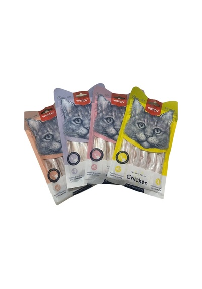 Creamy Treat Puding Kedi Ödül Maması Sıvı Kedi Ödülü Karışık 4paket