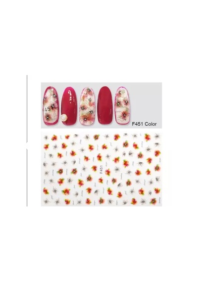 3D Yapışkan Tırnak Sticker Tırnak Tatto Nail Art F451