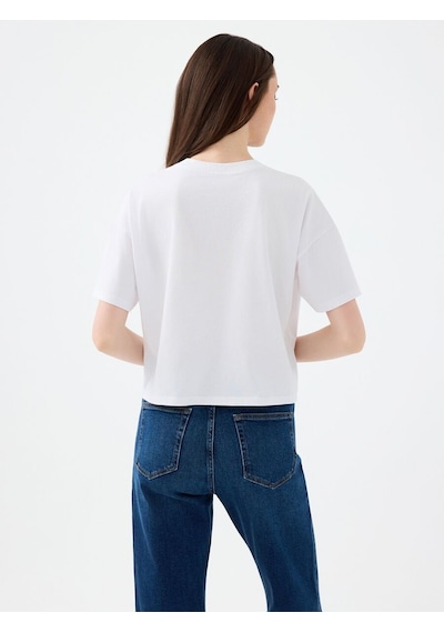 Loft Long Crop Kadın Tshirt K.kol Lf2040499 Q1.v1 Beyaz