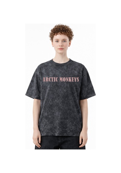 Sevbano Tasarım Arctic Monkeys Müzik Grubu Baskılı Unisex Oversize Eskitm Siyah