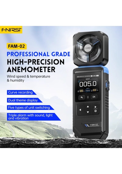 Vkemall Fnırsı Fam-02 3'ü 1 Arada Yüksek Hassasiyetli Anemometre Termometresi Elde Taşınabilir Pro 45869