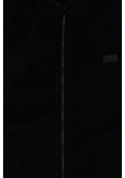 U.S. Polo Assn. Erkek Çocuk Siyah Fermuarlı Polar Sweatshirt 50293545-VR046