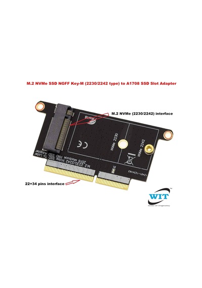 Nvme A1708 Ssd Çevirici Nvme Ssd 2016 2017 13" Apple Uyumlu MacBook Pro A1708
