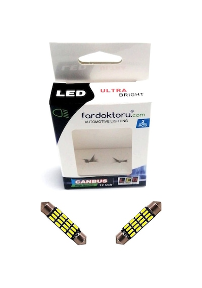 Megamarket06 39mm Beyaz 16 Smd Sofit Oto Led Iç Aydınlatma Ampulü