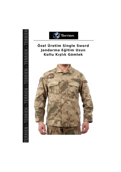 Terrien Özel Üretim Single Sword Jandarma Eğitim Uzun Kollu Kışlık Gömlek Çok Renkli