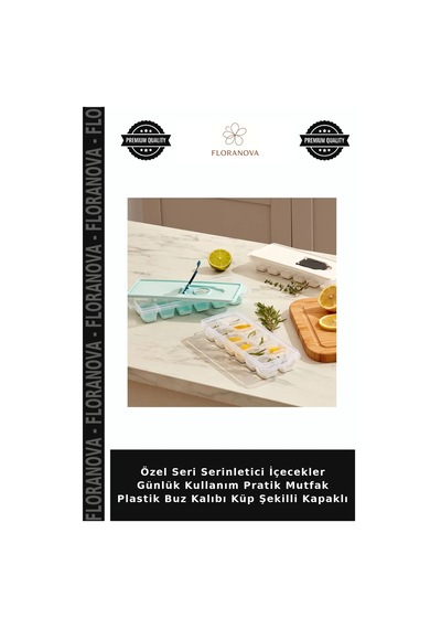 Özel Seri Serinletici İçecekler Günlük Kullanım Pratik Mutfak Plastik Buz Kalıbı Küp Şekilli Kapaklı Çok Renkli