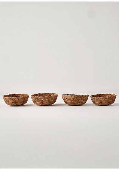 Bella Maison Carmen Hasır Sepet 4'lü Naturel 10/15x4 Cm Naturel