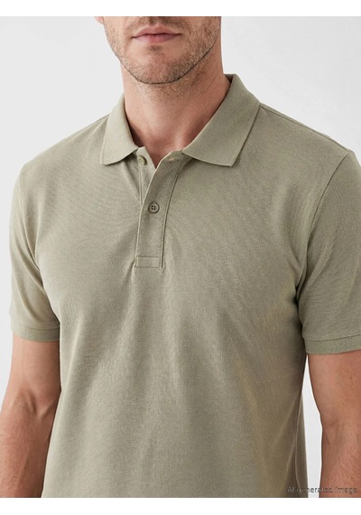 Lc Waikiki Haki Polo Yaka Pike Erkek Tişört