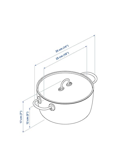 Ikea Fınmat Kapaklı Tencere 5 L 25 Cm Krom - Bakır 2 Parça
