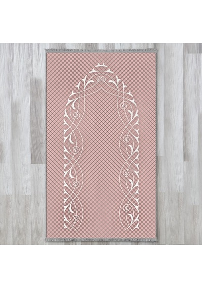 Evaşk Namazlık Dokuma Halı Kaymaz Muslumana Seccade 80 x 130 PEMBE EVAŞK604A80