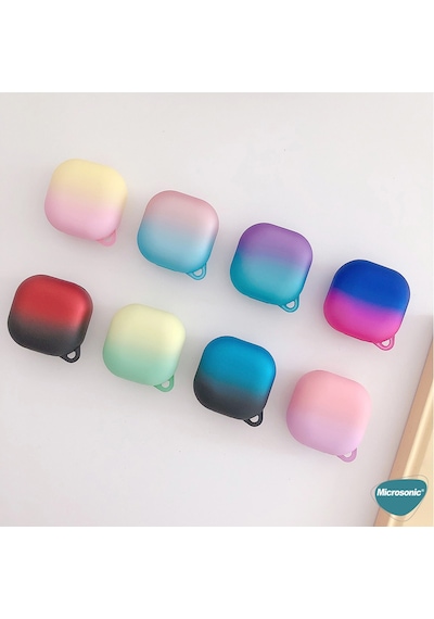 Microsonic Samsung Uyumlu Galaxy Buds Live Kılıf Degrade Rubber Pembe Mavi