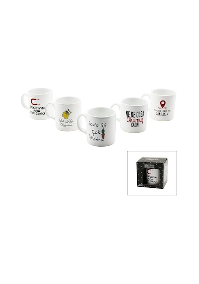 Os-pa Yazılı Espri & Söz Seramik Kupa Bardak- 36'li Paket Diğer