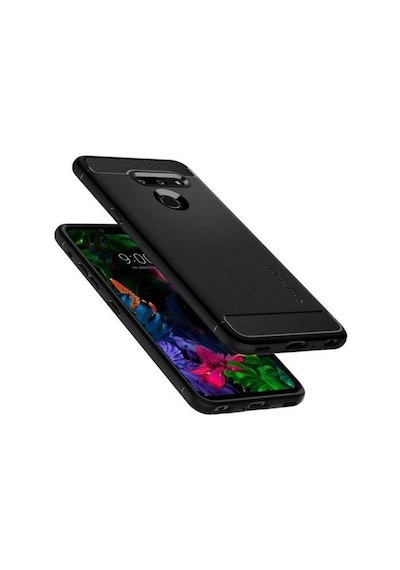 Spigen G8 Thinq İle Uyumlu Kılıf Rugged Armor Matte Black Siyah