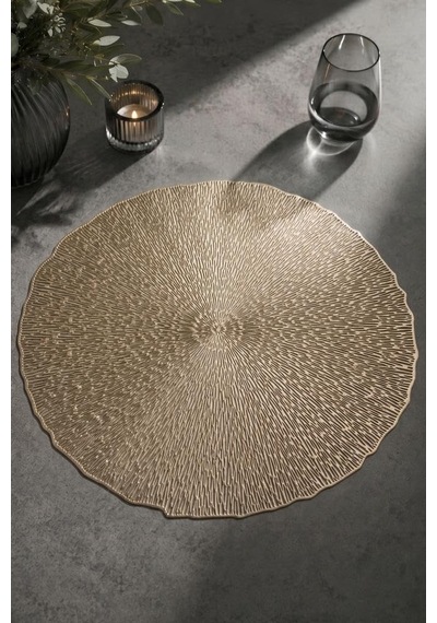 6 Lı Amerikan Servisi Supla Yuvarlak Gold 38 Cm 77506 Çok Renkli