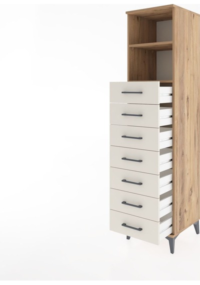 Hyperion Dolap 2 Raflı 7 Çekmeceli 44x44x182 Çam-aytaşı Atlas Çam