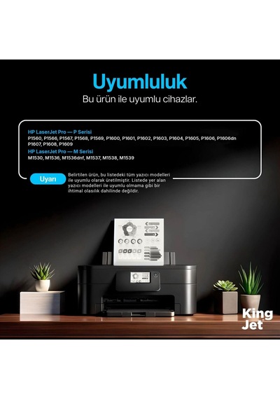 Kingjet Hp Uyumlu Ce278a Standart Kapasiteli 20'li Paket Çipli Uyumlu  Toner Laserjet Pro P1603