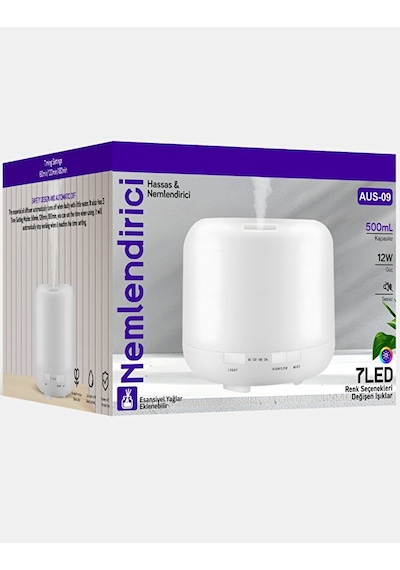 500 Ml Oda Hava Nemlendiricisi Rgb Işık Gece Lambalı Desenli Zama