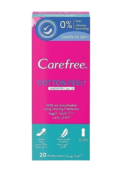 Carefree, Günlük Ped, Pamuklu, Parfümsüz, 20&apos Li 43499764