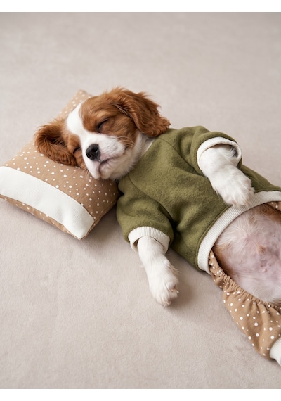 Latte & Matcha Kedi Rüyası Pamuklu Kedi Tulumu, Polar Sweatshirt Ve Mini Yastık 4 Parça