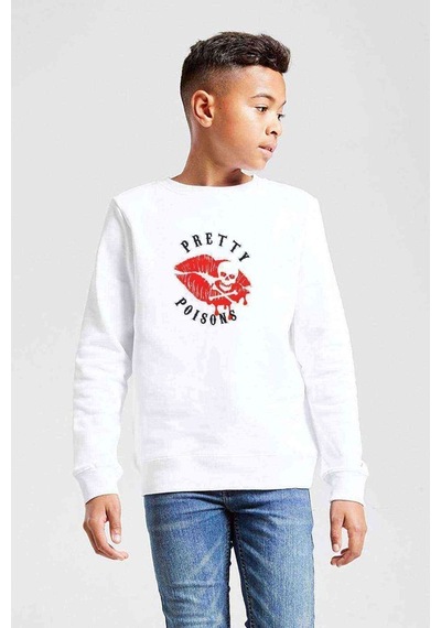 Tshirthane Riverdale Pretty Poisons 2 Baskılı Unisex Çocuk Beyaz Sweatshirt Beyaz