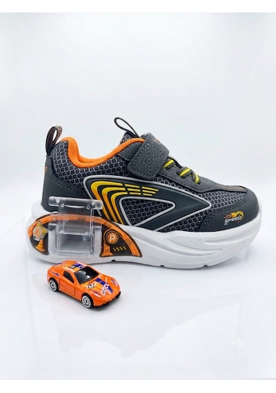 Pepino Erkek Çocuk Rahat 2 Adet Oyuncak Arabalı Garajlı Taban Spor Sneaker Ayakkabı Gri