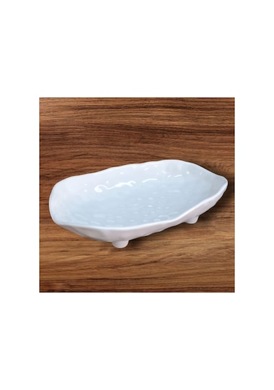 Melamin Kırılmaz Soft Lux Kayık Tabak 30x19x6 Cm - Beyaz Sunum Tabağı, Kahvaltı Tabağı, Restoran Beyaz