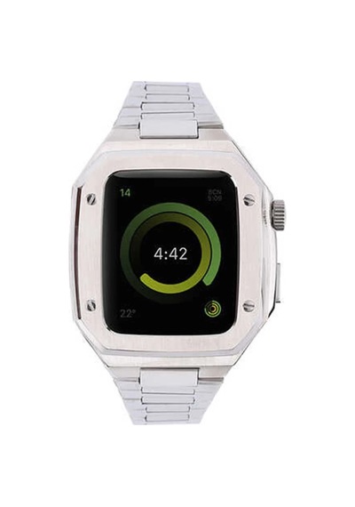 Apple Watch 44mm Uyumlu Metal Petek Kasalı Kordon - Gümüş
