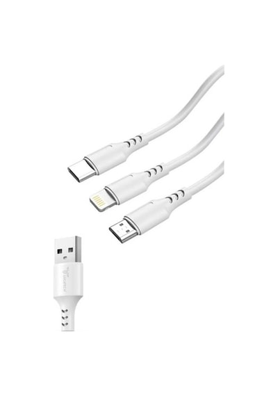 3 In 1 Type C Micro Usb Başlıklı 3Lü Şarj Kablosu 3 In 1 Type C Micro Usb Başlıklı 3Lü Şarj Kablosu