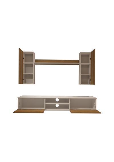 Decoraktiv Eko 5d Mdf Dvd Tv Ünitesi Tv Sehpası - Beyaz Pera Beyaz - Meşe