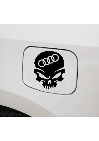 Araba Depo Kapağı Sticker Audi Kuru Kafa Oto Sticker 2 Adet