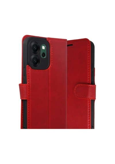 Oppo Reno 14f Trend S Plus Kapaklı Kılıf - Kırmızı -