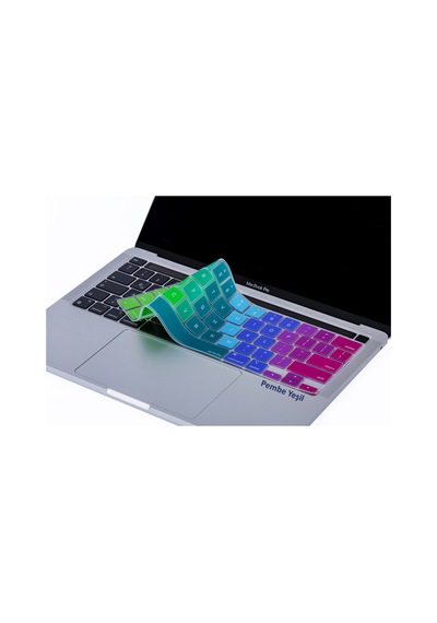 Apple Uyumlu MacBook Pro Touchbar Klavye Koruyucu 13Inc 16Inc Amerikai̇Ngilizce Pembe Yeşil