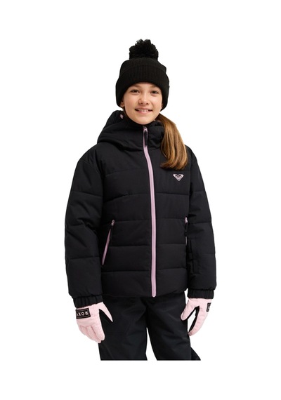 Roxy Roxy Snowyhill Puffy Girl Jk Kız Çocuk Siyah Snowboard Ceketi 11793 Siyah