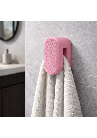Studio 4'lü Havlu Tutucu Klips Seti - Pratik Havlu Asacağı Banyo Mutfak Düzenleyici Pembe