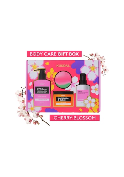 Yoğun Nemlendirme Etkili Dörtlü Vücut Bakım Seti Kundal Bath & Body Gift Edition Cherry Blossom