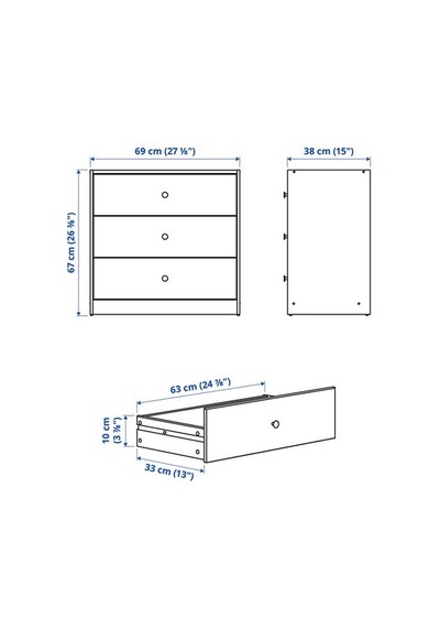 Ikea Gursken 3 Çekmeceli Şifonyer, Açık Bej, 69x67 Cm Ikea Gursken 3 Çekmeceli Şifonyer, Açık Bej, 69x67 Cm