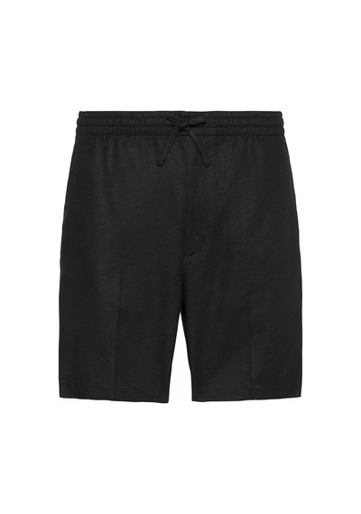 Calvin Klein Erkek Normal Kesim Beli Lastikli Keten Siyah Şort-16051