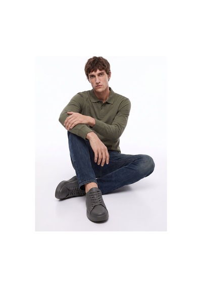 Dockers Haki Erkek Uzun Kollu Polo T-shirt D2620091801 Uzun Kollu T-shirt Polo