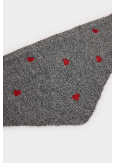 Defacto Kadın Nakışlı Bandana H0481ax26smgr2 Gri-gr2